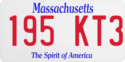 MA license plate 195KT3