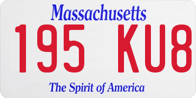 MA license plate 195KU8