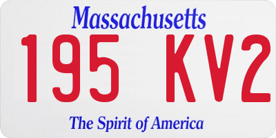 MA license plate 195KV2