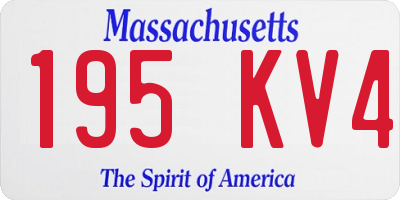 MA license plate 195KV4