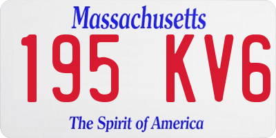 MA license plate 195KV6