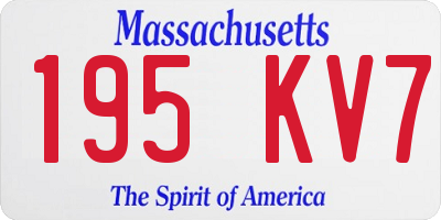 MA license plate 195KV7