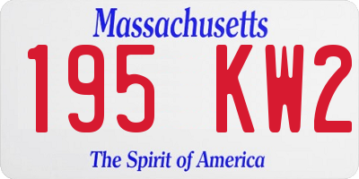 MA license plate 195KW2