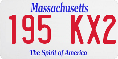 MA license plate 195KX2