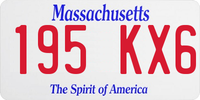 MA license plate 195KX6