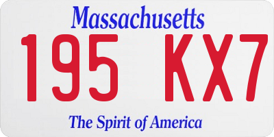 MA license plate 195KX7