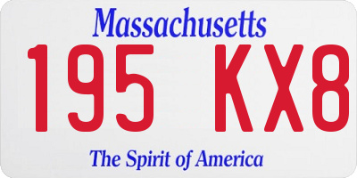 MA license plate 195KX8