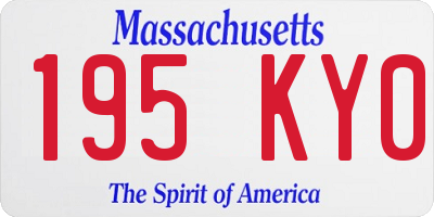 MA license plate 195KY0