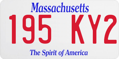MA license plate 195KY2