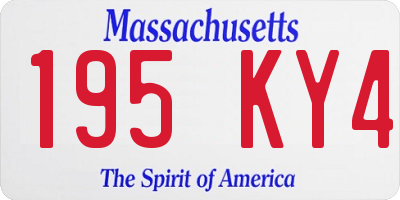 MA license plate 195KY4