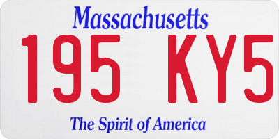 MA license plate 195KY5