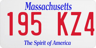 MA license plate 195KZ4