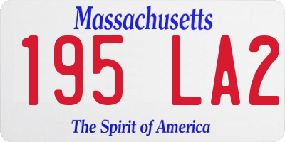 MA license plate 195LA2