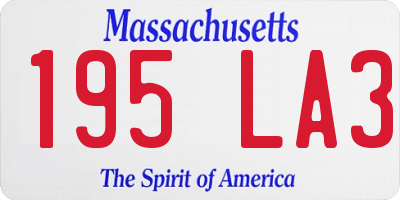 MA license plate 195LA3