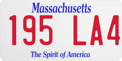 MA license plate 195LA4