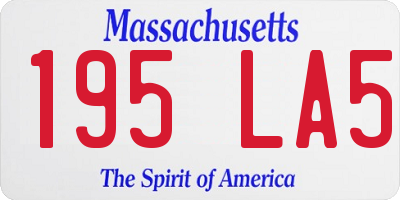 MA license plate 195LA5
