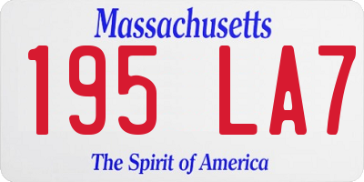MA license plate 195LA7
