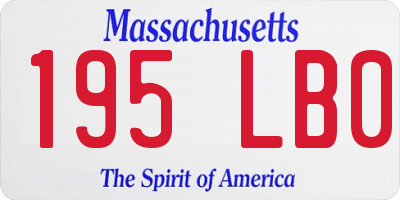 MA license plate 195LB0