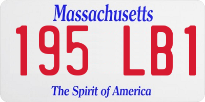 MA license plate 195LB1