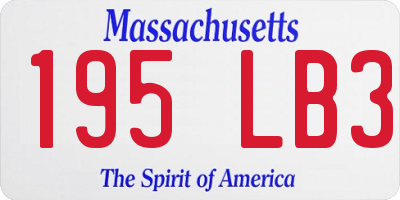 MA license plate 195LB3