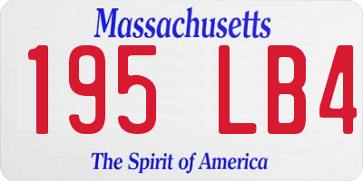 MA license plate 195LB4