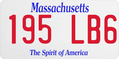 MA license plate 195LB6
