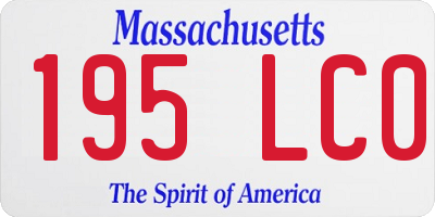 MA license plate 195LC0