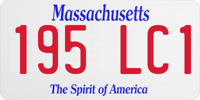 MA license plate 195LC1