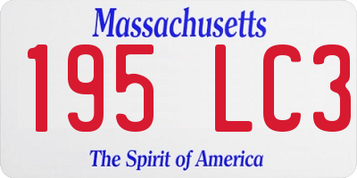 MA license plate 195LC3