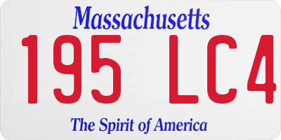 MA license plate 195LC4