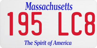 MA license plate 195LC8