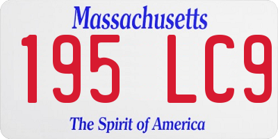 MA license plate 195LC9