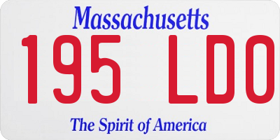 MA license plate 195LD0