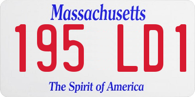 MA license plate 195LD1