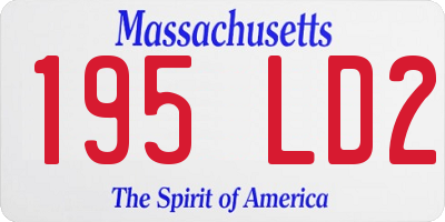 MA license plate 195LD2