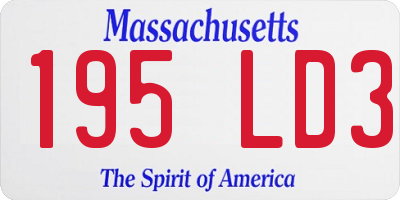 MA license plate 195LD3
