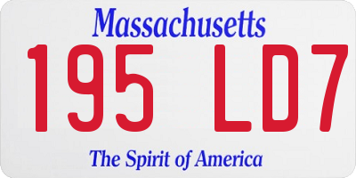 MA license plate 195LD7