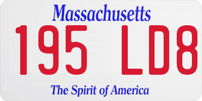 MA license plate 195LD8