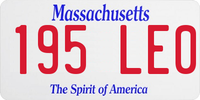 MA license plate 195LE0