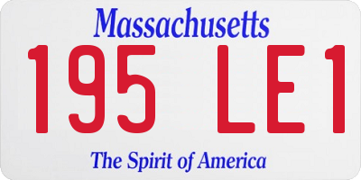 MA license plate 195LE1