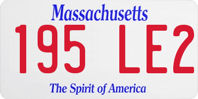 MA license plate 195LE2