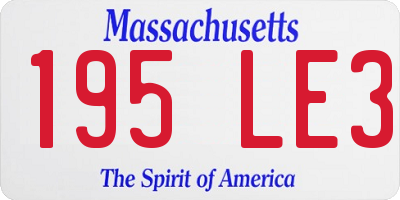 MA license plate 195LE3