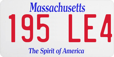 MA license plate 195LE4