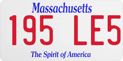 MA license plate 195LE5