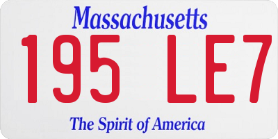 MA license plate 195LE7