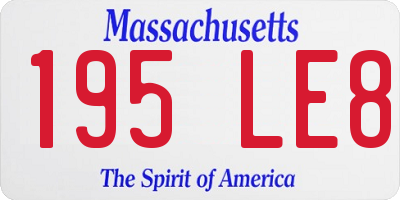 MA license plate 195LE8