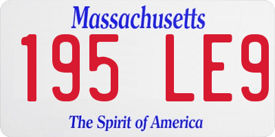 MA license plate 195LE9