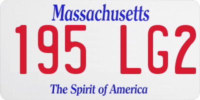 MA license plate 195LG2