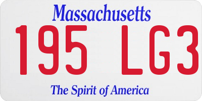 MA license plate 195LG3