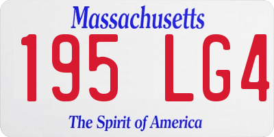 MA license plate 195LG4